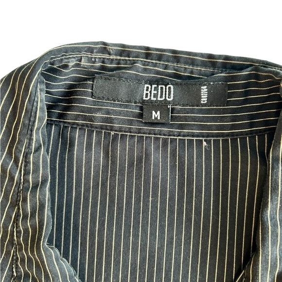 BEDO black with stripes long-sleeves blouse - Picture 6 of 12